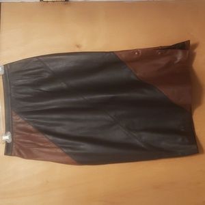 Chic Black and Brown Pencil Skirt